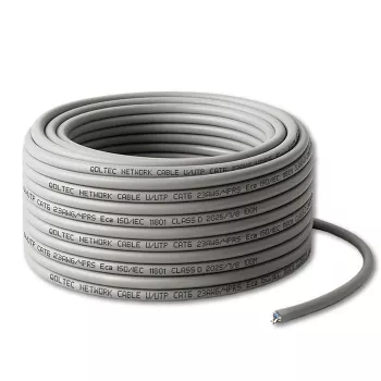 Cable de red UTP CAT6 cobre Cu 100 m gris – QOLTEC 54560