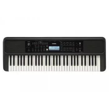 Teclado YAMAHA PSR-E383 — Teclado MIDI portátil de 61 teclas, pantalla LCD, USB, altavoces integrados, a pilas (6), negro