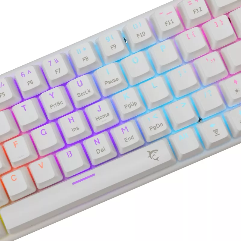 Teclado mecánico White Shark Wakizashi-2 switch US Red, tenkeyless/distribución US, blanco