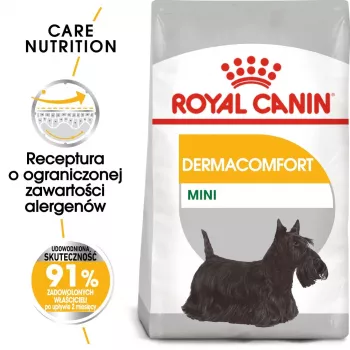 ROYAL CANIN Mini Dermacomfort - Comida seca para razas pequeñas adultas con piel sensible propensa a irritaciones - 3 kg