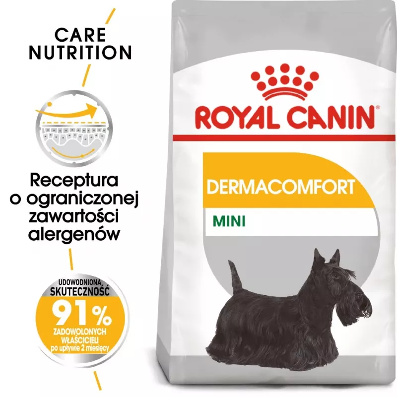ROYAL CANIN Mini Dermacomfort - Comida seca para razas pequeñas adultas con piel sensible propensa a irritaciones - 3 kg