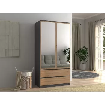 Topeshop SZAFA MALWA AN/AR L armario de dormitorio 5 baldas 2 puertas