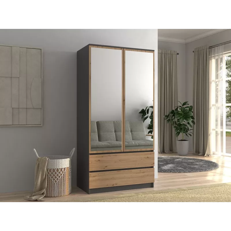 Topeshop SZAFA MALWA AN/AR L armario de dormitorio 5 baldas 2 puertas