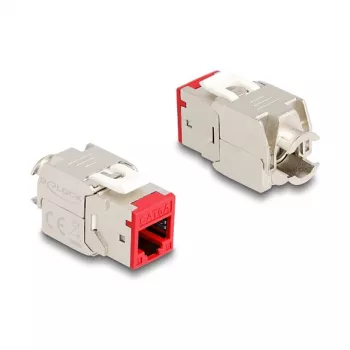 Módulo Keystone DeLOCK 88115 plano rojo RJ-45 10 uds.