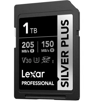Tarjeta de memoria SDXC Lexar Professional SilverP UHS‑I 1 TB, lectura 205 MB/s, escritura 150 MB/s, UHS‑I