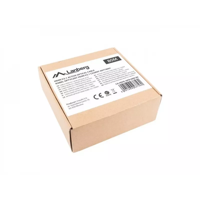 CABLE HDMI M/M V2.1 80M 8K NEGRO ÓPTICO AOC LANBERG