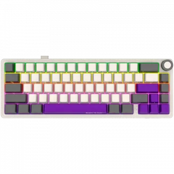 Teclado gaming mecánico inalámbrico LORGAR KBP70MW distribución 65% beige