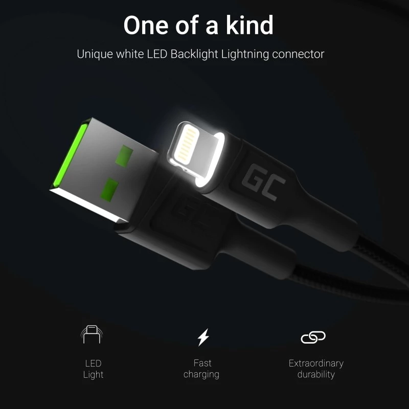 Juego de cables Lightning Green Cell KABGCSET04 30cm 120cm 200cm