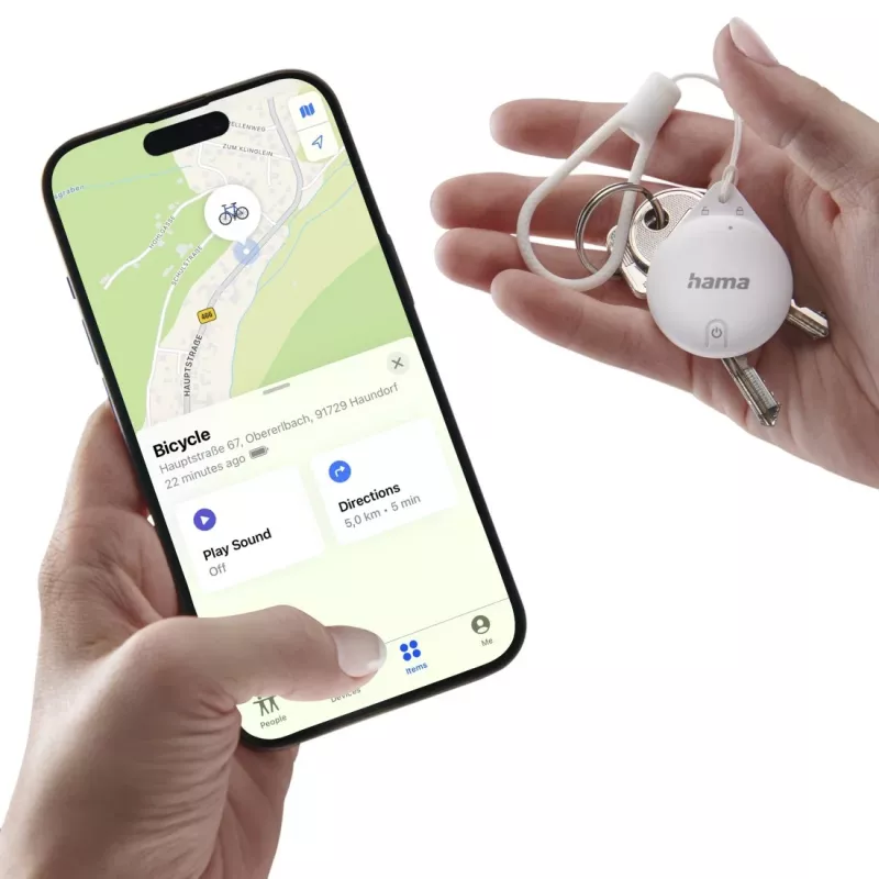 HAMA Item Finder 00185815 Bluetooth para Apple app Buscar, blanco — rastreador para localizar objetos personales