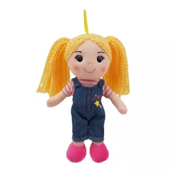 Muñeca de tela suave TULILO Madzia 20 cm — juguete de tela para niños, aspecto hecho a mano