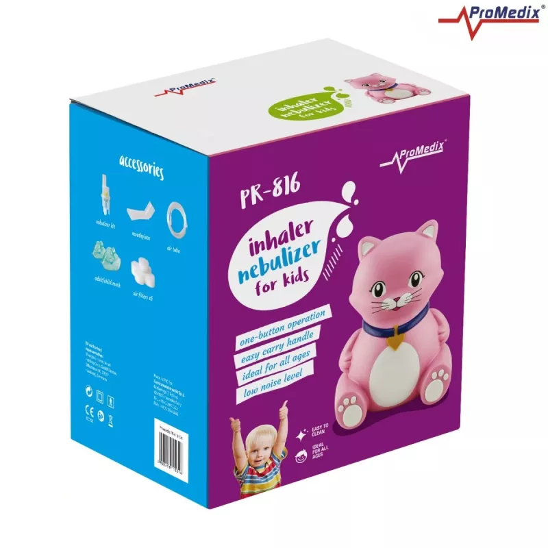 Inhalador nebulizador ProMedix PR-816 diseño compacto para niños, modelo PR-816