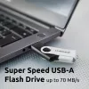 Memoria USB Intenso Office Line, 64 GB, USB-A, 3.2 Gen 1x1, negro-plata, 64 GB, USB Type-A, 3.2 Gen 1 (3.1 Gen 1), anillo giratorio, negro, plata