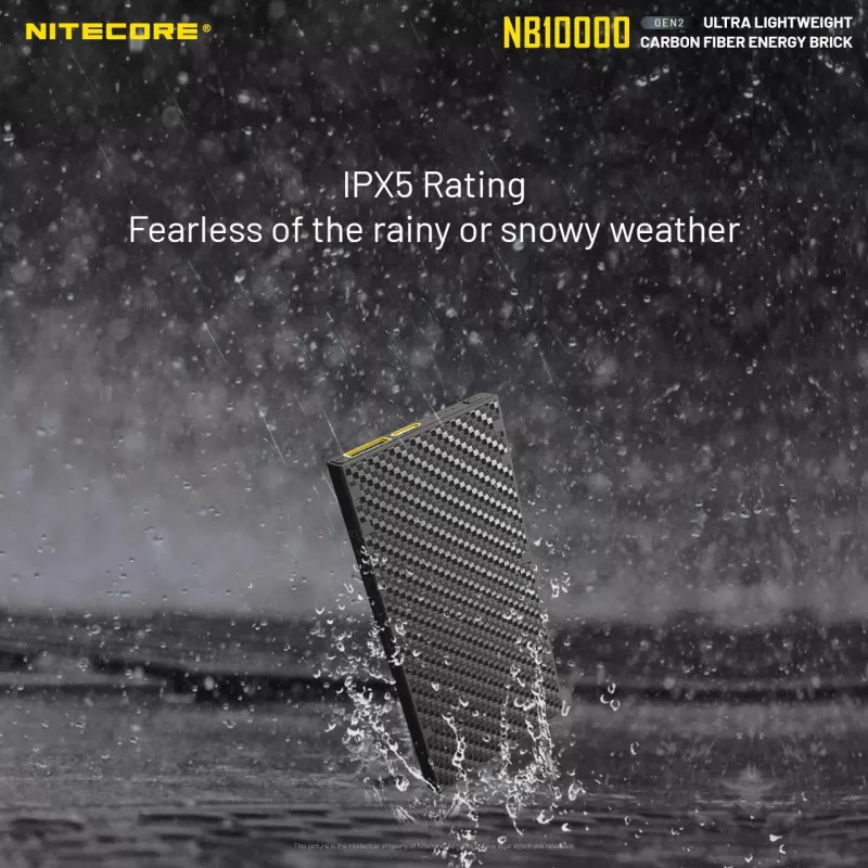 Batería externa portátil Nitecore NB10000 — 10000 mAh, USB‑A + USB‑C, 38 W de salida total, gris