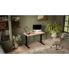 Escritorio con regulación eléctrica de altura MOON 121x67x72-120 negro/marrón claro