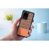 Funda para móvil Man and Wood para Samsung Galaxy S20 Ultra — cuadros marrones con borde negro
