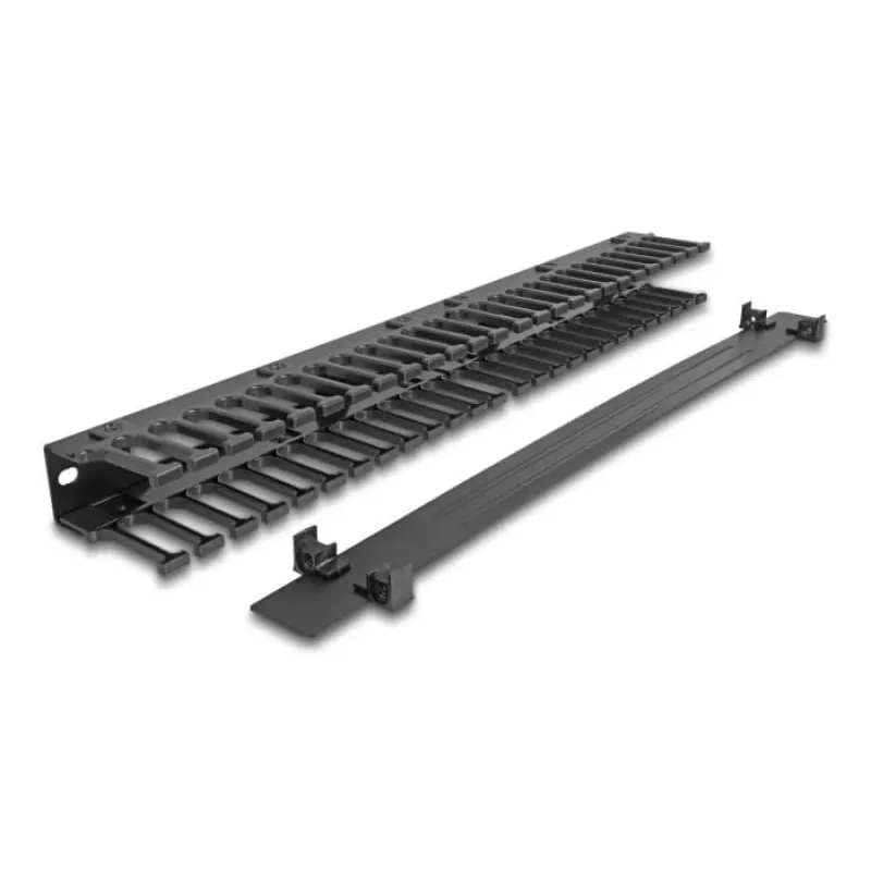 Panel de gestión de cables DeLOCK 19 pulgadas 3 aberturas 1U negro