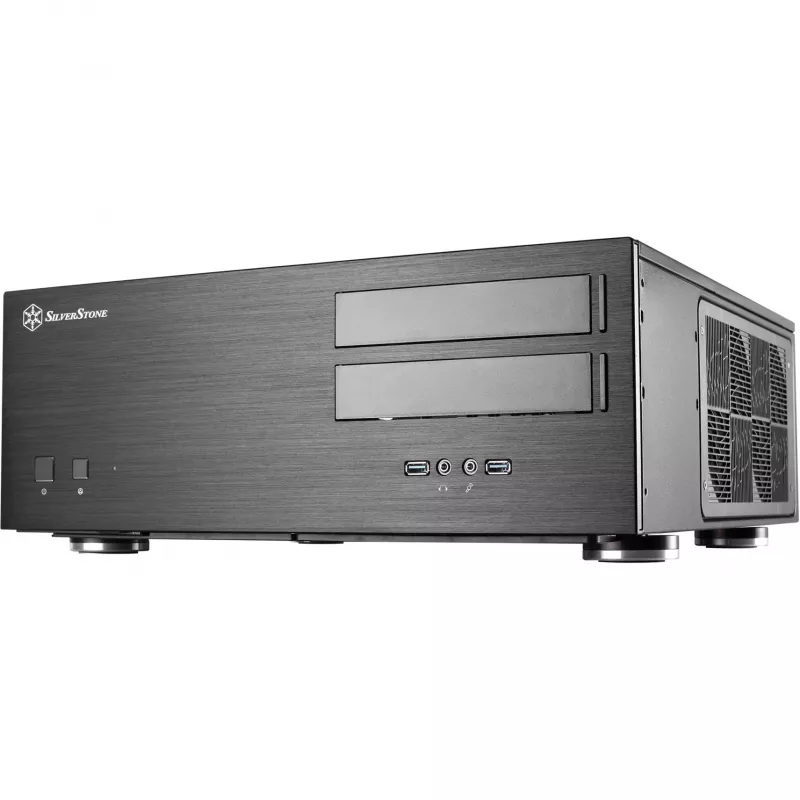 SilverStone Grandia GD08 - Sobremesa - SSI EEB - sin fuente de alimentación - negro - USB/audio