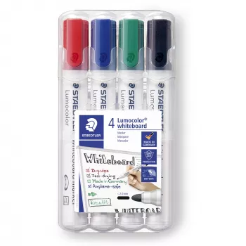 Rotulador Staedtler Lumocolor 351 WP4 punta redonda negro azul verde rojo
