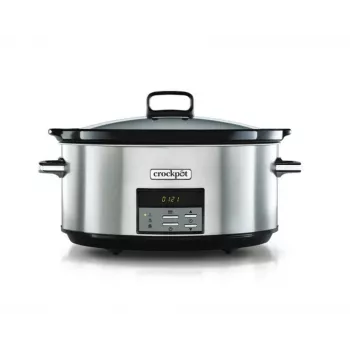 Olla de cocción lenta Crock-Pot CSC063X 7,5 L, 320 W, carcasa de acero inoxidable, recipiente de cerámica extraíble