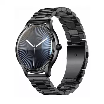Smartwatch Colmi L28 con caja negra y correa de acero inoxidable negra