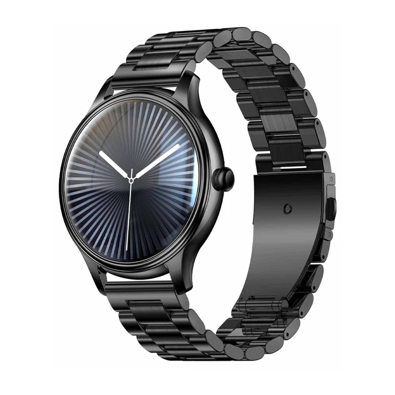 Smartwatch Colmi L28 con caja negra y correa de acero inoxidable negra