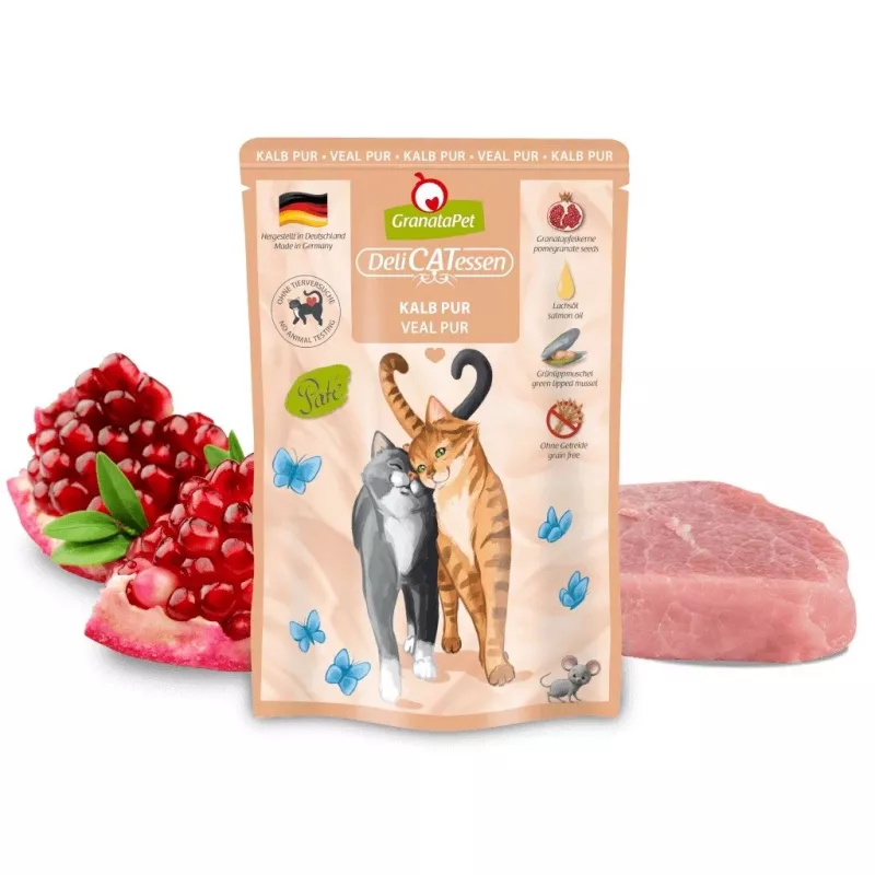 Comida húmeda para gatos Fox4Pets DeliCATessen Ternera 85 g — comida completa sin cereales para gatos adultos