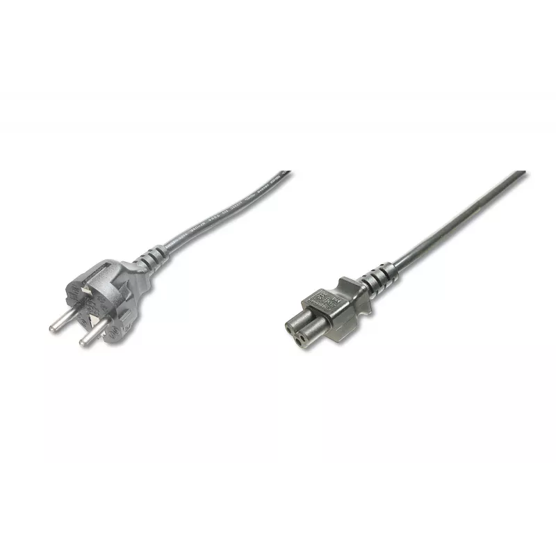 Assmann cable de alimentación, Schuko - C5, conector macho/hembra, 1,8m, H05VV-F3G 0,75 mm², negro (AK-440103-018-S)