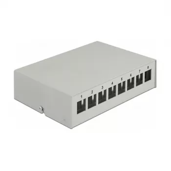 Panel de parcheo Keystone DeLOCK 43412 8 puertos gris