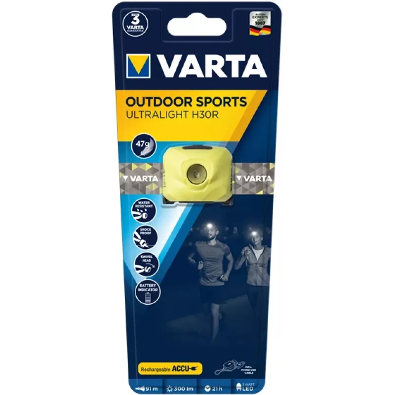 Linterna frontal Varta OUTDOOR SPORTS ULTRALIGHT H30R lima