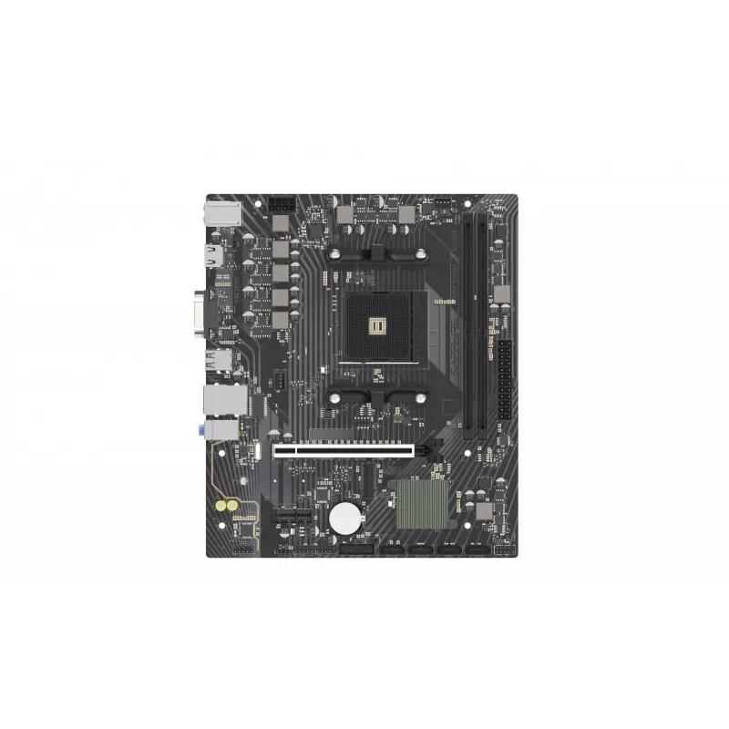 Placa base Micro-ATX Sapphire A520M-E para socket AM4, chipset AMD A520, 2x DDR4 DIMM, máx. 64 GB, PCIe 3.0 x16/x1, SATA III, Gigabit LAN