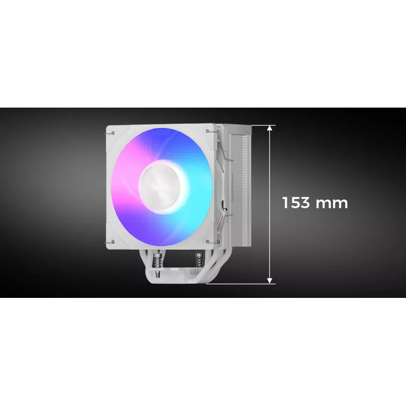 Disipador de CPU por aire MODECOM Volcano 0C T721 ARGB 120 blanco, single-tower, ventilador de 120 mm