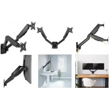Logilink - kit de montaje - para 2 soportes LCD/plasma (muelle de gas) - plástico, aluminio, acero - negro - tamaño de pantalla: 43,2-81,3 cm (17-32