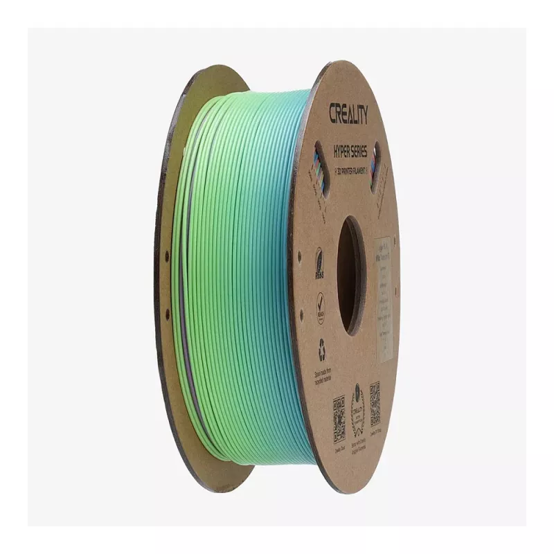 Bobina de filamento Creality PLA 1,75 mm 1 kg — azul, verde, rosa (3301010425)