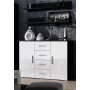 Aparador de salón Cama UNI negro/blanco brillante