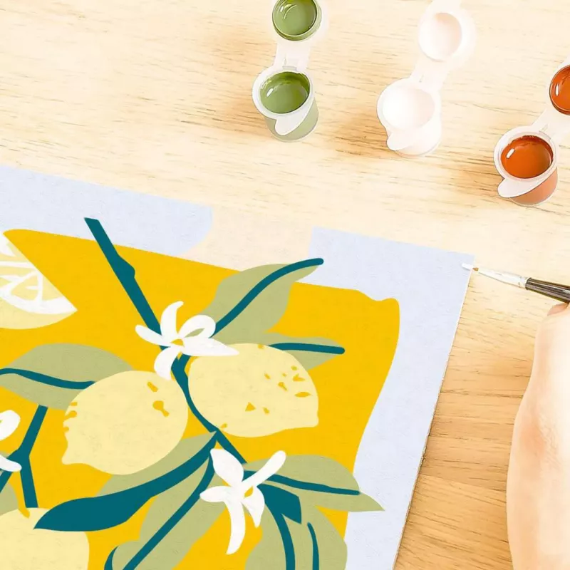 Ravensburger CreArt set de pintura – Limones (diseño 25515) para proyectos de pintura sobre lienzo