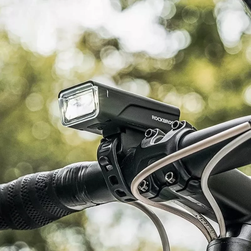 Rockbros Luz de bicicleta + cable USB-C - USB-A 260 lm negro