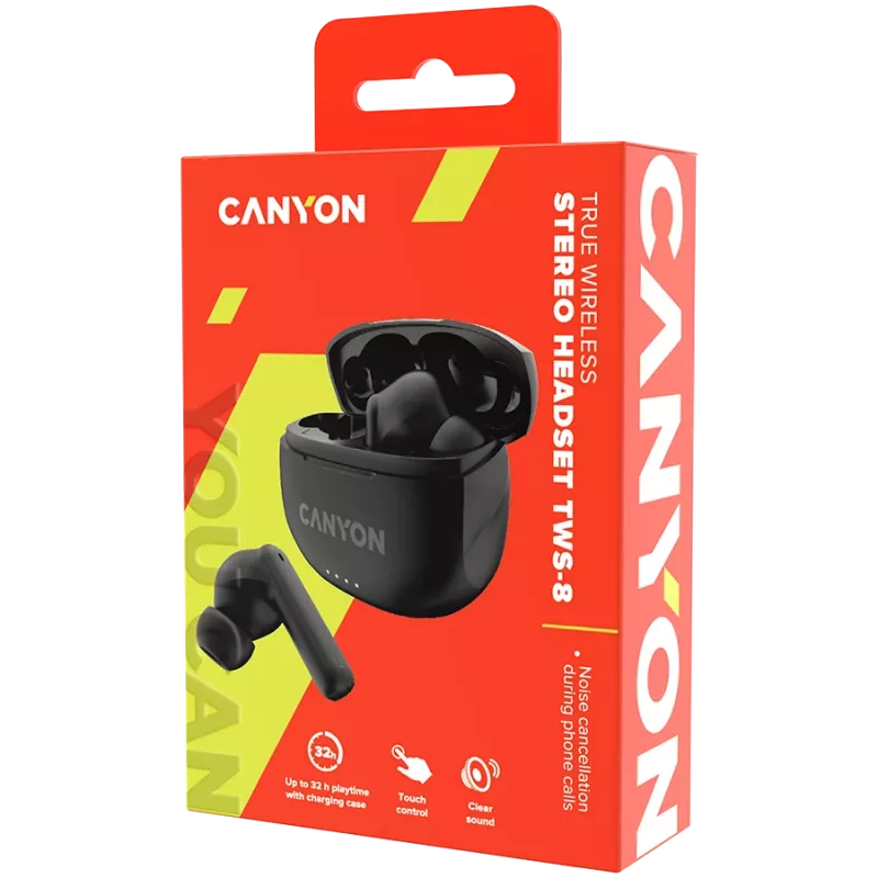 Auriculares con micrófono Bluetooth TWS-8 ENC earbuds/BT 5.3 negro