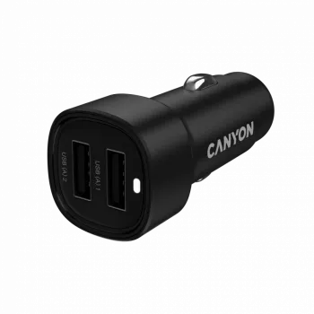 CANYON Cargador para coche OnDrive 24 24W 2xUSB-A Negro