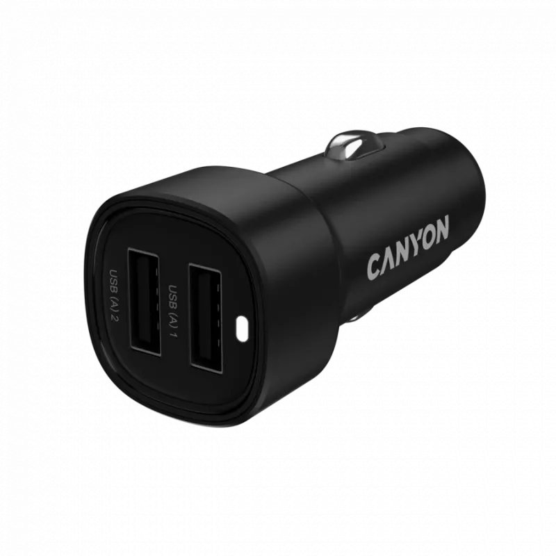 CANYON Cargador para coche OnDrive 24 24W 2xUSB-A Negro
