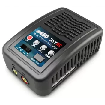 Cargador de baterías SKYRC e450 para 2–4S y 6–8S LiPo/LiFe/LiHV y baterías NiMH
