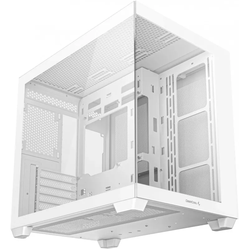 Caja de PC DeepCool CG530 WH Midi Tower – ATX/Micro ATX/ITX, cristal templado, 2 bahías de 3,5