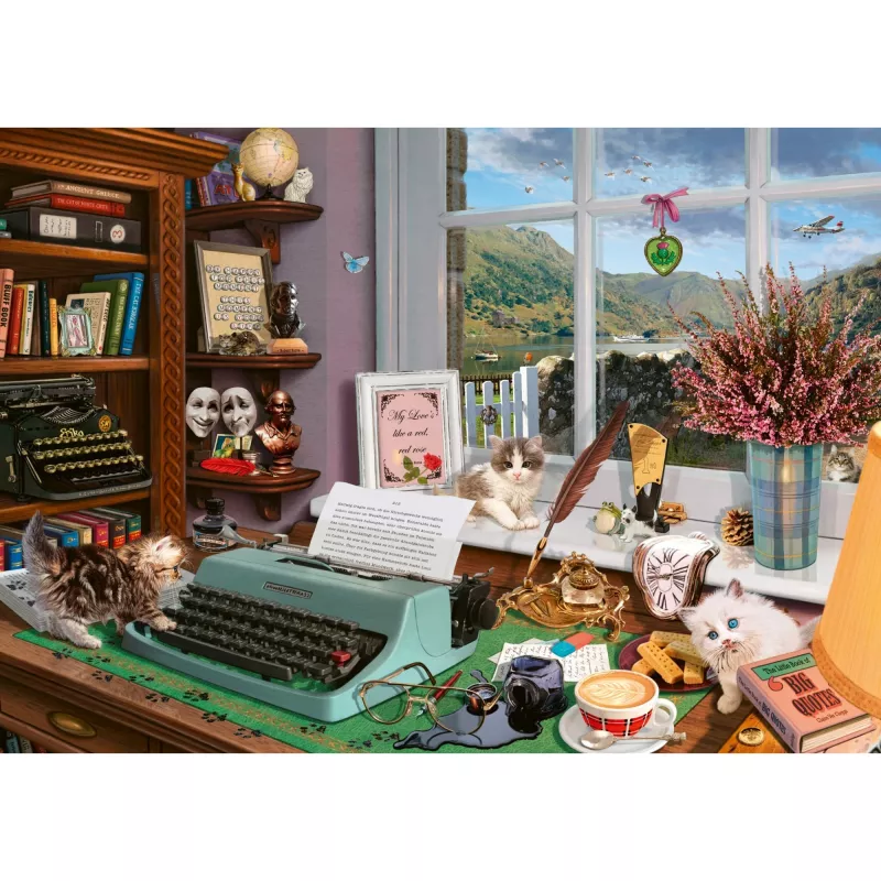 Schmidt Spiele 59920 Steve Read: En el escritorio Secret Puzzle, puzle de 1000 piezas, 693 x 493 mm