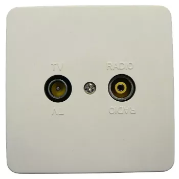 Toma de pared para TV y radio Maximum 63501 — toma coaxial TV/FM para instalación en pared