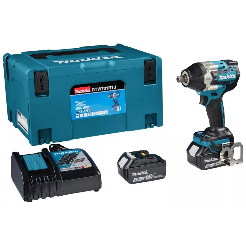 Atornillador de impacto a batería Makita DTW701RTJ 1000 rpm Negro, Azul