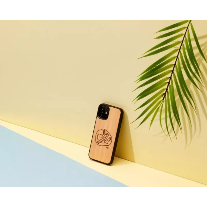 Funda protectora Man and Wood para iPhone 12 mini — diseño de pez para niños