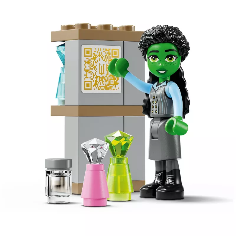 Set de construcción LEGO 75681 con minifiguras de Wicked, Glinda, Elphaba, Nessarose y Shiz Universidad