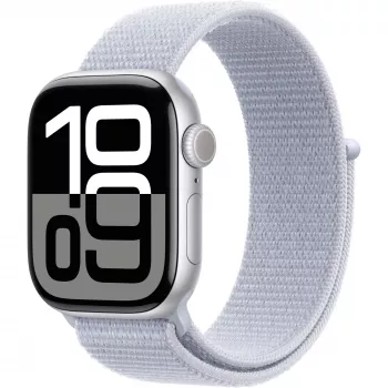 Apple Watch Series 10 Caja de aluminio GPS + Cellular 42 mm Plata Correa Sport Loop Azul cloud