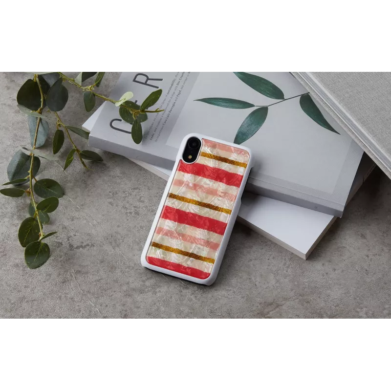 Funda protectora iKins para iPhone XR — diseño Short Cake, blanca