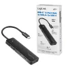 Hub USB-C, 4 puertos 2x USB-A, 2x USB-C, Negro