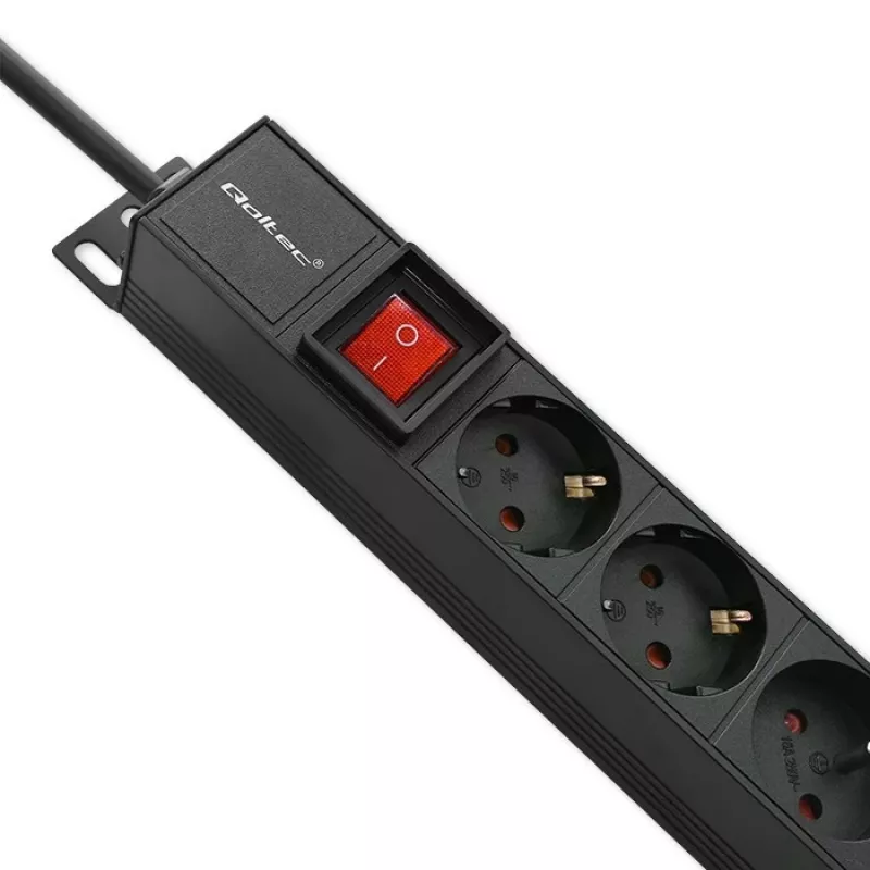 Qoltec regleta PDU de aluminio para RACK | 16A | 16 x Schuko | vertical | 1,8 m
